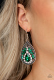 Paparazzi "Candlelight Sparkle" Green Earrings Paparazzi Jewelry