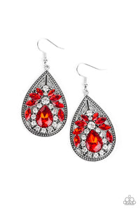 Paparazzi "Candlelight Sparkle" Red Earrings Paparazzi Jewelry