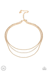 Paparazzi "Retro Minimalism" Gold Choker Necklace & Earring Set Paparazzi Jewelry