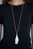 Paparazzi VINTAGE VAULT "Triple The Tassel" White Necklace & Earring Set Paparazzi Jewelry