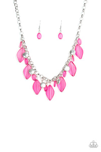 Paparazzi VINTAGE VAULT "Malibu Ice" Pink Necklace & Earring Set Paparazzi Jewelry