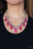 Paparazzi VINTAGE VAULT "Malibu Ice" Pink Necklace & Earring Set Paparazzi Jewelry