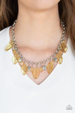 Paparazzi VINTAGE VAULT "Malibu Ice" Yellow Necklace & Earring Set Paparazzi Jewelry