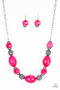 Paparazzi VINTAGE VAULT "Ice Melt" Pink Necklace & Earring Set Paparazzi Jewelry