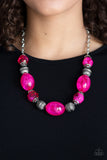 Paparazzi VINTAGE VAULT "Ice Melt" Pink Necklace & Earring Set Paparazzi Jewelry