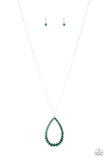 Paparazzi VINTAGE VAULT "Big Ticket Twinkle" Green Necklace & Earring Set Paparazzi Jewelry