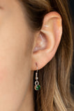 Paparazzi VINTAGE VAULT "Big Ticket Twinkle" Green Necklace & Earring Set Paparazzi Jewelry