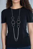 Paparazzi VINTAGE VAULT "Ring in the Radiance" Silver Necklace & Earring Set Paparazzi Jewelry
