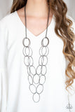 Paparazzi "Move On OVAL!" Black Necklace & Earring Set Paparazzi Jewelry