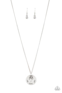 Paparazzi "Breezy Palm Trees" White Necklace & Earring Set Paparazzi Jewelry