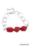 Paparazzi "Sticks and Stones - Red" bracelet Paparazzi Jewelry