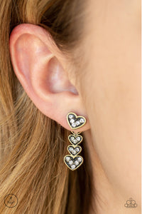 Paparazzi "Heartthrob Twinkle" Brass Post Earrings Paparazzi Jewelry