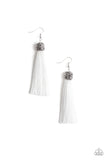 Paparazzi "Make Room For Plume" White Earrings Paparazzi Jewelry