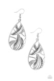 Paparazzi "Underestimated" Silver Rhinestone Encrusted Teardrop Earrings Paparazzi Jewelry