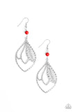 Paparazzi VINTAGE VAULT "Absolutely Airborne" Red Earrings Paparazzi Jewelry