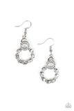 Paparazzi "Diamond Deluxe" White Rhinestone Silver Hoop Earrings Paparazzi Jewelry