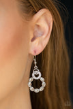 Paparazzi "Diamond Deluxe" White Rhinestone Silver Hoop Earrings Paparazzi Jewelry