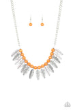 Paparazzi VINTAGE VAULT "Desert Plumes" Orange Necklace & Earring Set Paparazzi Jewelry