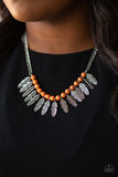 Paparazzi VINTAGE VAULT "Desert Plumes" Orange Necklace & Earring Set Paparazzi Jewelry