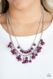 Paparazzi VINTAGE VAULT "Beautifully Beaded" Purple Necklace & Earring Set Paparazzi Jewelry