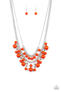 Paparazzi "Beautifully Beaded" Orange Necklace & Earring Set Paparazzi Jewelry