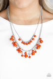 Paparazzi "Beautifully Beaded" Orange Necklace & Earring Set Paparazzi Jewelry