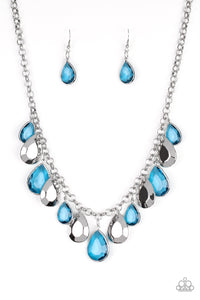 Paparazzi "CLIQUE-bait" Blue Necklace & Earring Set Paparazzi Jewelry