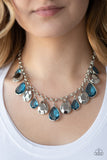 Paparazzi "CLIQUE-bait" Blue Necklace & Earring Set Paparazzi Jewelry