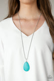 Paparazzi "Sedona Sandstone" Blue Necklace & Earring Set Paparazzi Jewelry