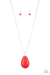 Paparazzi "Sedona Sandstone" Red Necklace & Earring Set Paparazzi Jewelry