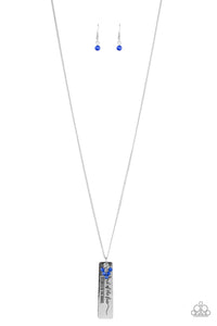 Paparazzi VINTAGE VAULT "Because Of The Brave" Blue Necklace & Earring Set Paparazzi Jewelry