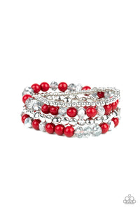 Paparazzi "Socialize" Red Bracelet Paparazzi Jewelry