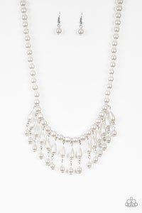 Paparazzi "Miss Majestic" White Necklace & Earring Set Paparazzi Jewelry