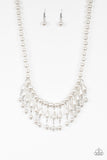 Paparazzi "Miss Majestic" White Necklace & Earring Set Paparazzi Jewelry