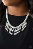 Paparazzi "Miss Majestic" White Necklace & Earring Set Paparazzi Jewelry