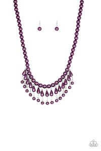 Paparazzi VINTAGE VAULT "Miss Majestic" Purple Necklace & Earring Set Paparazzi Jewelry