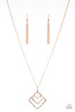 Paparazzi VINTAGE VAULT "Square It Up" Copper Necklace & Earring Set Paparazzi Jewelry