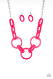 Paparazzi VINTAGE VAULT "Turn Up The Heat" Pink Necklace & Earring Set Paparazzi Jewelry