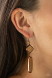 Paparazzi "You WOOD Be So Lucky" Copper Frame Wooden Earrings Paparazzi Jewelry