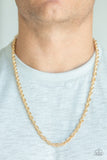 Paparazzi "Lightweight Division" Gold Mens Necklace Unisex Paparazzi Jewelry