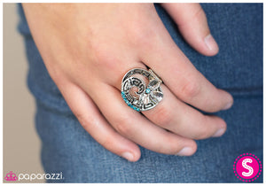 Paparazzi "At the End Of the Road" Blue Ring Paparazzi Jewelry