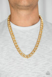 Paparazzi VINTAGE VAULT "Omega" Gold Mens Necklace Paparazzi Jewelry