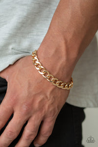 Paparazzi "Leader Board" Gold Mens Urban Bracelet Unisex Paparazzi Jewelry