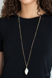 Paparazzi VINTAGE VAULT "Breaking Out Of My Shell" Gold Necklace & Earring Set Paparazzi Jewelry