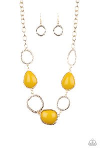 Paparazzi "Haute Heirloom" Yellow Necklace & Earring Set Paparazzi Jewelry