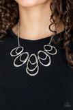 Paparazzi VINTAGE VAULT "Terra Couture" Silver Necklace & Earring Set Paparazzi Jewelry