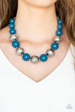 Paparazzi VINTAGE VAULT "Floral Fusion" Blue Necklace & Earring Set Paparazzi Jewelry