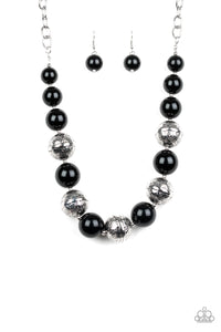 Paparazzi VINTAGE VAULT "Floral Fusion" Black Necklace & Earring Set Paparazzi Jewelry