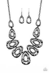 Paparazzi "Terra Couture" Black Necklace & Earring Set Paparazzi Jewelry