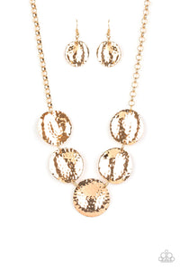 Paparazzi "First Impressions" Gold Necklace & Earring Set Paparazzi Jewelry